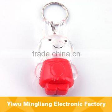 Animal Rabbit LED Plastic Keychain