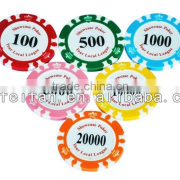 13.5g clay crown poker chips,soft feel