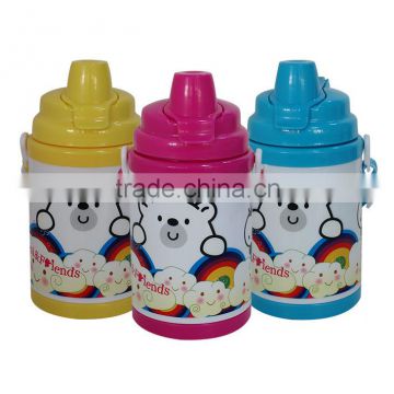 Double walls PP plastic water bottle with strap easy to take
