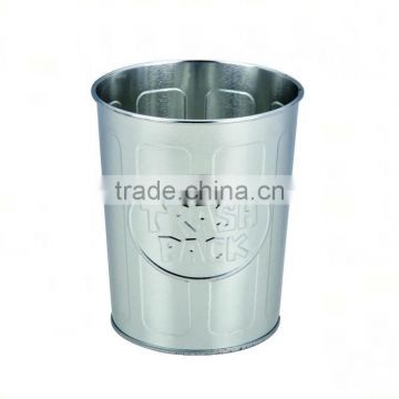 Silver Round Tin Bucket,Emboss Tin Bucket
