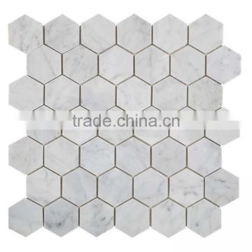 MM-CV246 Inexpensive decoration natural stone hexagon carrara marble mosaic tile