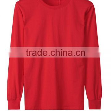 2016 OEM/ODM Customized 100% cotton t-shirts manufacturers full longsleeve not short sleeve t shirt black red t-shirt