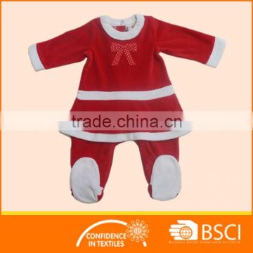 Christmas Bowknot Soft Cotton Baby Clothes Romper