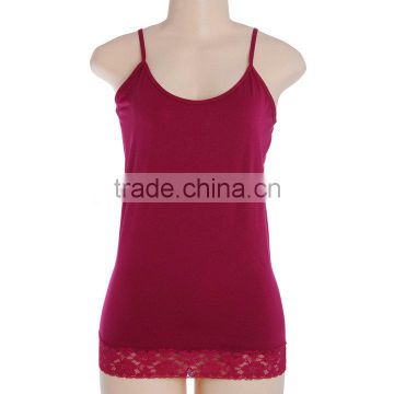 seamless polyamide and spandex lace bottom womens tank top