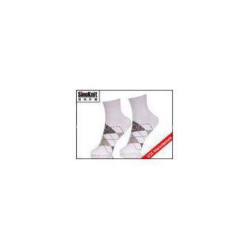 Argyle Ankle White Customized Man Dress Socks Breathable Cotton Man Suit Socks