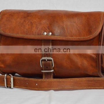 Real Genuine Leather Vintage Ladies Bag Round Purse Brown Shopping Purse carry Bag from India