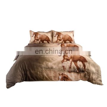 3D Bedding Set Reactive Printing Bed Cover 100% Polyester Horse Duvet Cover Set