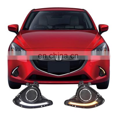 LED DRL lamps Daytime Running Light Suitable for Mazda 2 2015-17 with yellow turn signal Other Exterior Accessories