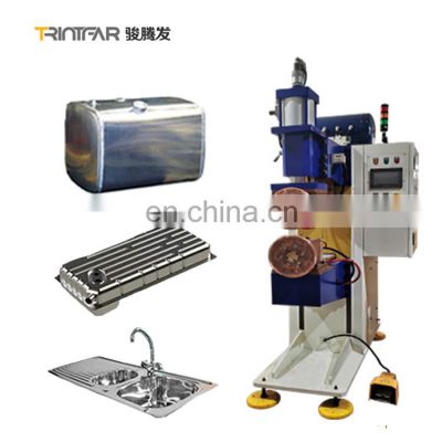 Automatic Pneumatic Capacitor Discharge Panels Stainless Steel  Pneumatic Metal Foot Pedal Seam Muffler Welding Machine