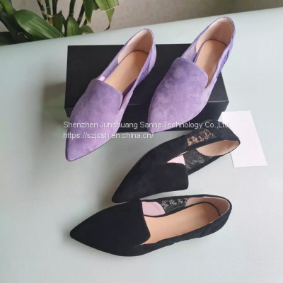 New Fashion Black Purple Daily Walking Classic Ladies Flat Casual Shoes For Women
