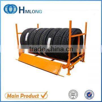 Stackable warehouse metal tire storage pallets