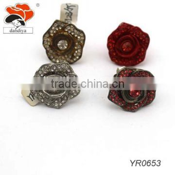 good quality four color rose shaped rings wholesale