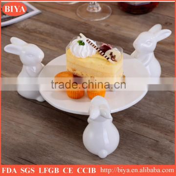 cake board ceramic plate,rabbit cake plate, wedding cake stand,porcelain dinner plate