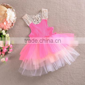 2016 girls summer princess dresses children cute floral baby clothing lace summer cloths SD--8