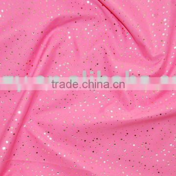 Pink Pongee Fabric with Gold Printing