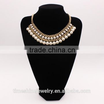 2016 Imitation Pearl Beads Statement Necklace for Women