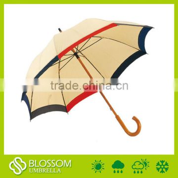 Wood handle umbrella, oem umbrella, no metal rain umbrella