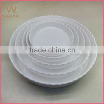 Ceramic round shap wave rim fruit plate