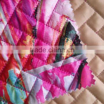 printed waterproof thermal double-faced quilting fabric for women's winter clothing