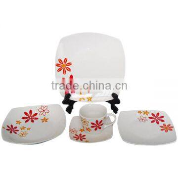 20pcs square porcelain dinnerset