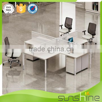 Wooden Partition Office Furniture Table Design 4 People Office Desk