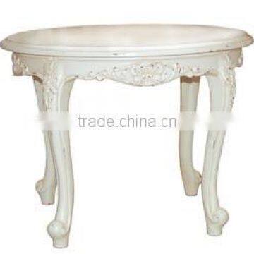 Chateau Round Coffee Table 60 White Distressed