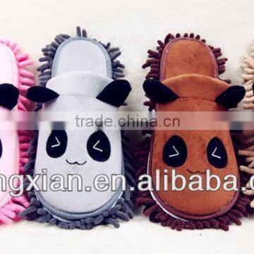 cute colorful animal chenille cleaning mop slippers