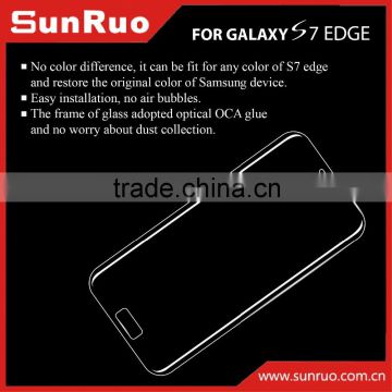 For S7 edge tempered glass screen protector, clear 3D curved full cover glass for s7 edge