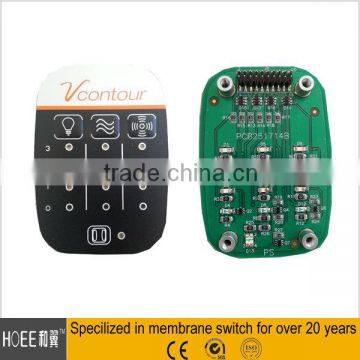 Low cost and good quality custom made silicon rubber button and LED pcb board assembly membrane keypads