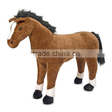 manufactured horse plush logo imprinted customized mascot stuffed wild animal toys