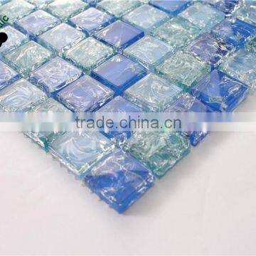 SMS14 Flocking Wallpaper Crystal Mix Pattern Crystal Glass Mosaic Tiles