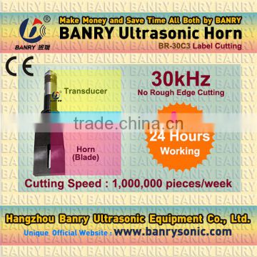 1000000 pieces/week No rough edge label cutting 30khz ultrasonic horn