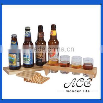 High Quality Wooden Bottle Holder Joint Cup Holder with Leg Pine and Beech Holder for Bar