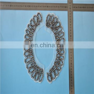 gold colour small black metal beads beaded neck design/neckpiece on mesh