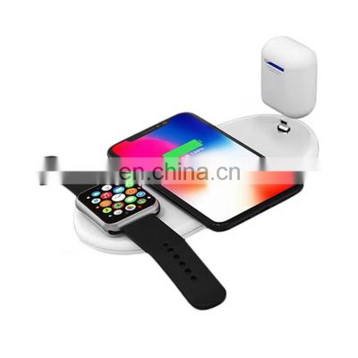 wireless charger sensor Newest 2019 shenzhen Watch mobile phone headset 3 in 1 wholesale custom logo oem fast wireless charger