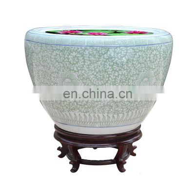 Light green and white colour large porcelain plant pot garden pot for sale