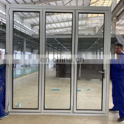 as2407 standard commercial powder coating glass bi fold door alumiuium double glazing bi folding doors