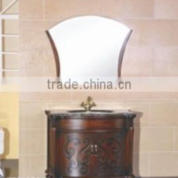 Fan mirror European style antique bathroom cabinet