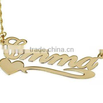18K Gold Plated Stainless Steel Name Necklace with Heart Wholesale