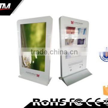 floor stand lcd video screen display touch pc kiosk for shopping mall