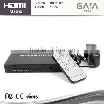 1.3 version hdmi matrix 4x2, 1080P HDMI matrix 4 in 2 out