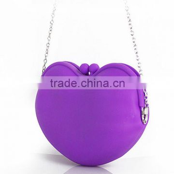 Silicone coin wallet purse wholesale heart shaped