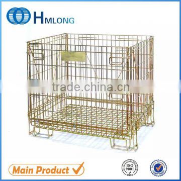 Industrial stackable foldable storage metal transportation wire mesh basket