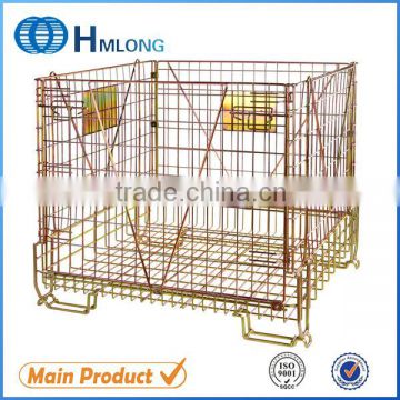 Stacking wire mesh warehouse storage cage