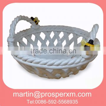 Ceramic handmade basket ceramic basket for gift