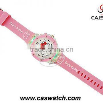 Loverly pink rubber band Hello Kitty face children's watch