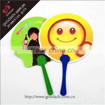 Custom logo plastic hand fan make in virgin materials for promotion