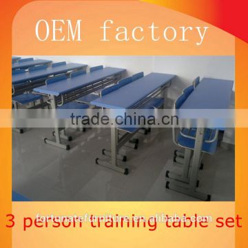 simple design 3 person training table and chair