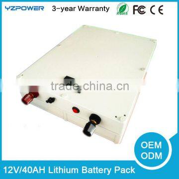 China wholesale 12v 40ah Lifepo4 lithium battery pack for LED Panel/light /street/solar system/energy replacement