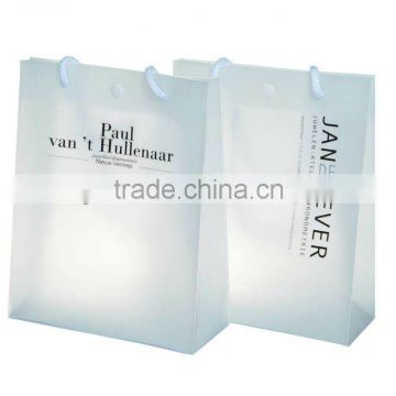 White PVC shopping bag / stand-up pvc bag / frosting PVC bag